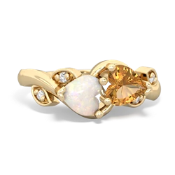 Opal Floral Elegance 14K Yellow Gold ring R5790