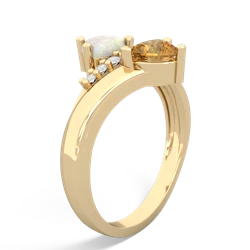 Opal Heart To Heart 14K Yellow Gold ring R2064