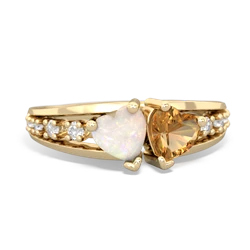 Opal Heart To Heart 14K Yellow Gold ring R3342