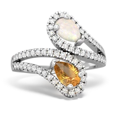 Opal Diamond Dazzler 14K White Gold ring R3000