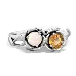 Opal Rose Garden 14K White Gold ring R5510