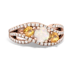 Opal Three Stone Aurora 14K Rose Gold ring R3080