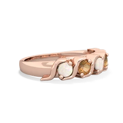 Opal Anniversary Band 14K Rose Gold ring R2089
