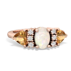 Opal Antique Style Three Stone 14K Rose Gold ring R2186