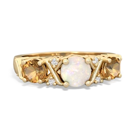 Opal Hugs And Kisses 14K Yellow Gold ring R5016