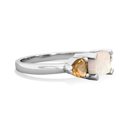 Opal Three Stone 14K White Gold ring R5235