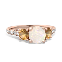 Opal Pave Trellis 14K Rose Gold ring R5500