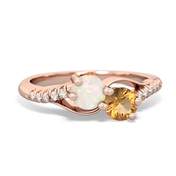 Opal Infinity Pave Two Stone 14K Rose Gold ring R5285