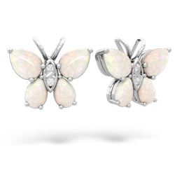 Opal Butterfly 14K White Gold earrings E2215