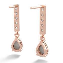 Opal Art Deco Diamond Drop 14K Rose Gold earrings E5324