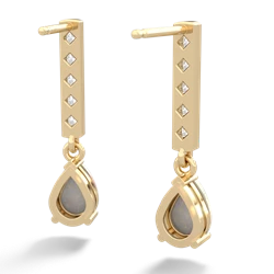 Opal Art Deco Diamond Drop 14K Yellow Gold earrings E5324