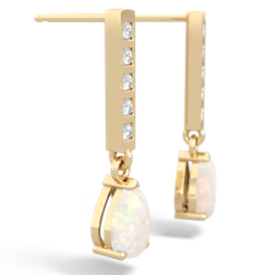 Opal Art Deco Diamond Drop 14K Yellow Gold earrings E5324