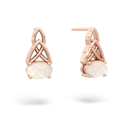 Opal Celtic Trinity Knot 14K Rose Gold earrings E2389