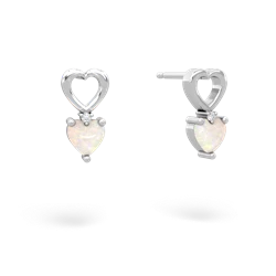 Opal Four Hearts 14K White Gold earrings E2558