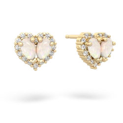 Opal Halo 14K Yellow Gold earrings E7008