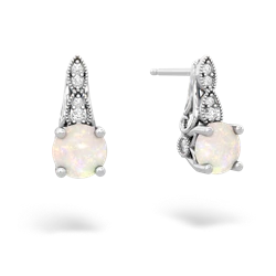 opal milgrain earrings