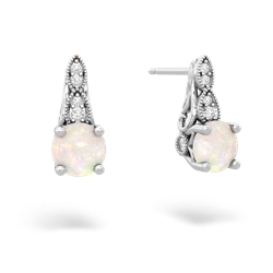 Opal Antique Elegance 14K White Gold earrings E3100