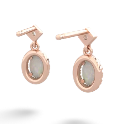 Opal Antique-Style Halo 14K Rose Gold earrings E5720