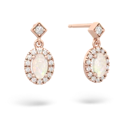 Opal Antique-Style Halo 14K Rose Gold earrings E5720