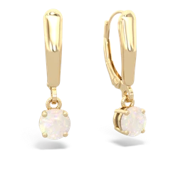 Opal 5Mm Round Lever Back 14K Yellow Gold earrings E2785
