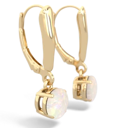 Opal 6Mm  Round Lever Back 14K Yellow Gold earrings E2786