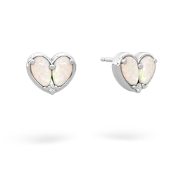 Opal 'Our Heart' 14K White Gold earrings E5072