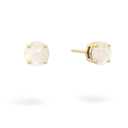 Opal 5Mm Round Stud 14K Yellow Gold earrings E1785