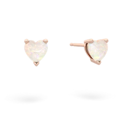 Opal 5Mm Heart Stud 14K Rose Gold earrings E1861