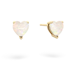 Opal 6Mm Heart Stud 14K Yellow Gold earrings E1862