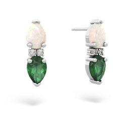 Opal Bowtie Drop 14K White Gold earrings E0865