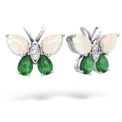 Opal Butterfly 14K White Gold earrings E2215