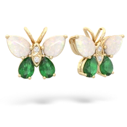 Opal Butterfly 14K Yellow Gold earrings E2215