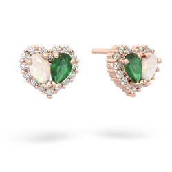 Opal Halo 14K Rose Gold earrings E7008