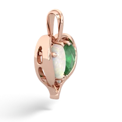 Opal Two Become One 14K Rose Gold pendant P5330