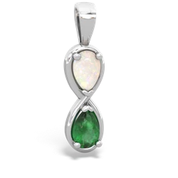 Opal Infinity 14K White Gold pendant P5050