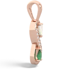 Opal Diamond Infinity 14K Rose Gold pendant P5390