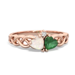 Opal Heart To Heart Braid 14K Rose Gold ring R5870