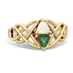 Opal Keepsake Celtic Knot 14K Yellow Gold ring R5300