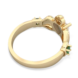 Opal Claddagh Keepsake 14K Yellow Gold ring R5245