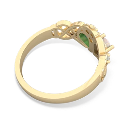 Opal 'One Heart' Celtic Knot Claddagh 14K Yellow Gold ring R5322