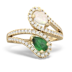 Opal Diamond Dazzler 14K Yellow Gold ring R3000