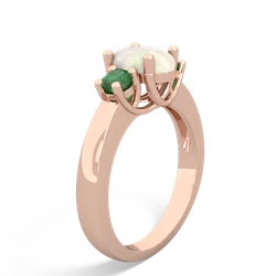 Opal Three Stone Oval Trellis 14K Rose Gold ring R4024