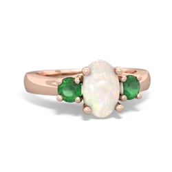 Opal Three Stone Oval Trellis 14K Rose Gold ring R4024