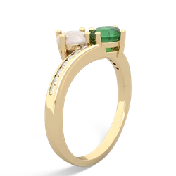 Opal Channel Set Two Stone 14K Yellow Gold ring R5303