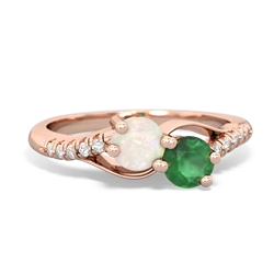 Opal Infinity Pave Two Stone 14K Rose Gold ring R5285