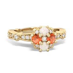 Opal Sparkling Tiara Cluster 14K Yellow Gold ring R26293RD