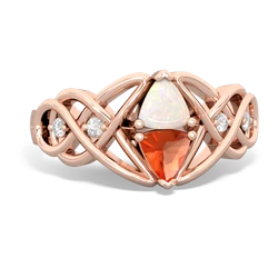 Opal Keepsake Celtic Knot 14K Rose Gold ring R5300