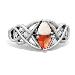 Opal Keepsake Celtic Knot 14K White Gold ring R5300