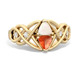 Opal Keepsake Celtic Knot 14K Yellow Gold ring R5300