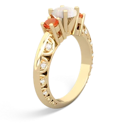 Opal Art Deco Eternal Embrace Engagement 14K Yellow Gold ring C2003